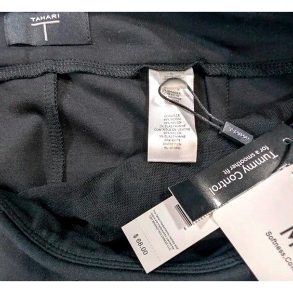 Tahari Tummy Control Pencil Skirt Black Modal Stretch Workwear Size Large ~ NWT - Picture 5 of 13